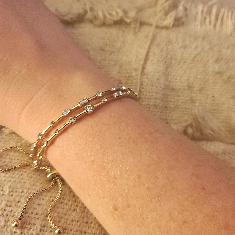 Gold and crystal bracelet